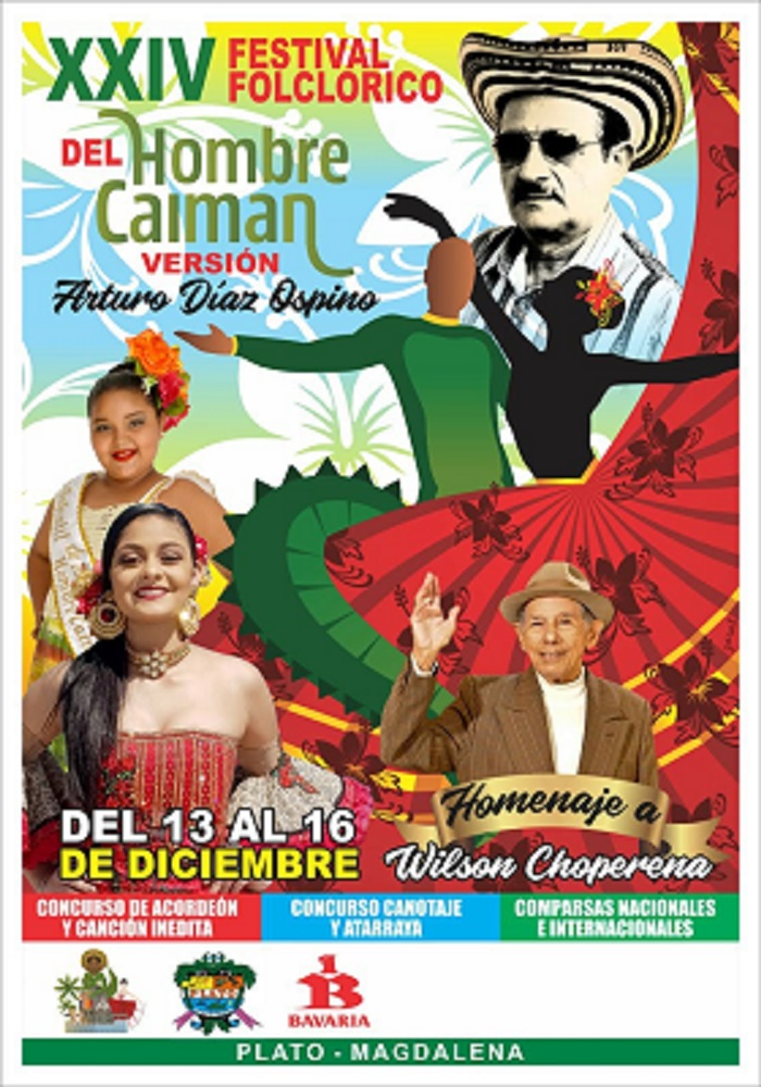 Afiche Festival del Hombre Caimán, Plato - Magdalena